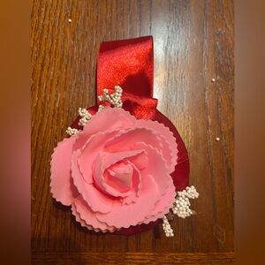 Pink Floral Ribbon Accessory